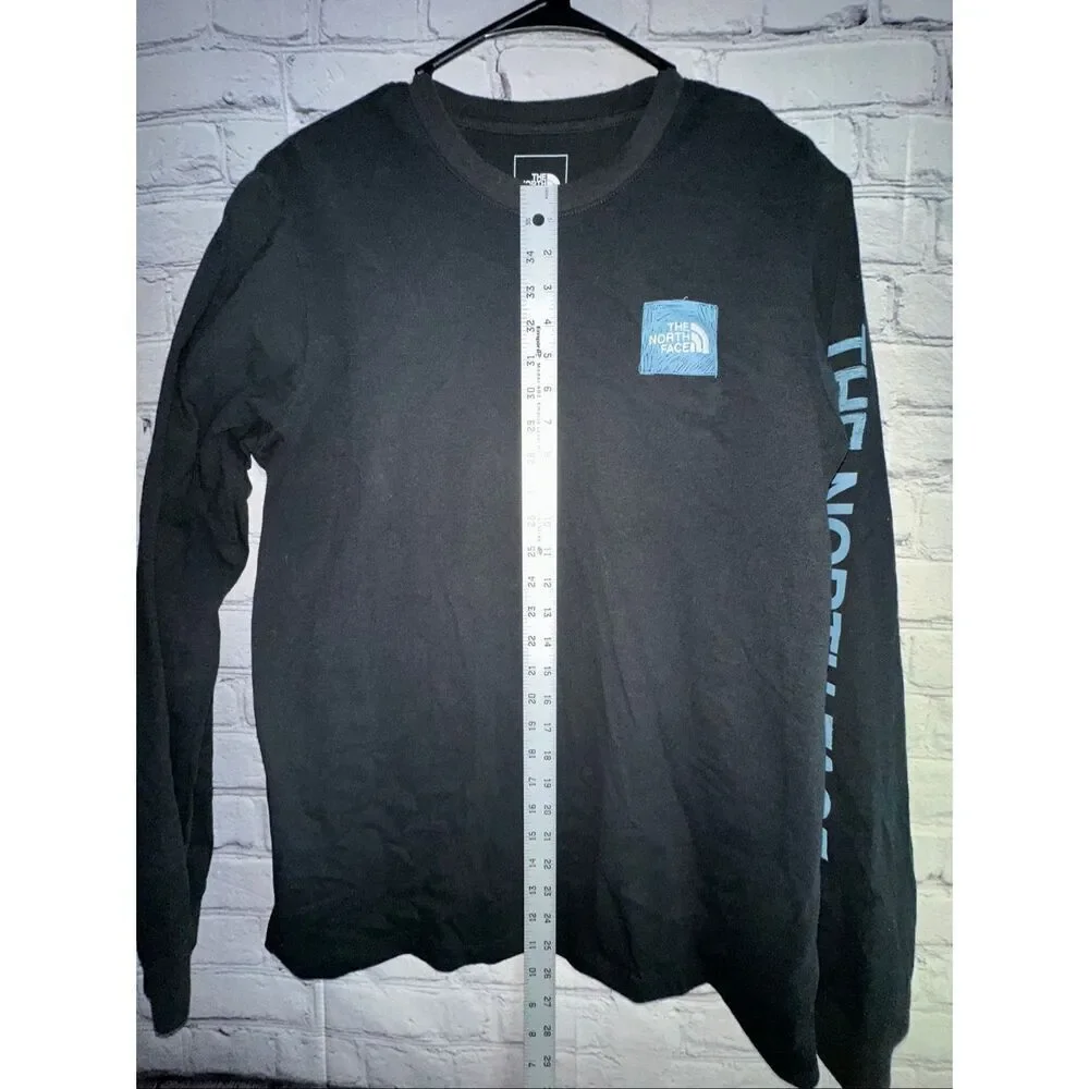 The North Face Box NSE Long Sleeve Graphic Tee Men’s Medium Blue/White Mountain